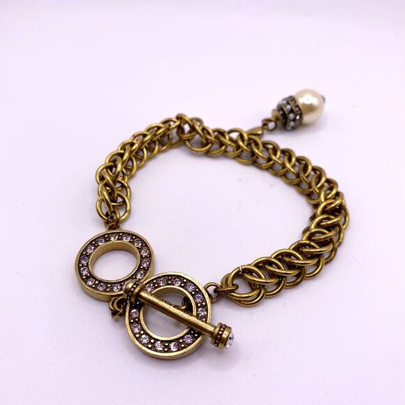 Heidi Daus Pearl Charm Bracelet Toggle Closure - Picture 5 of 7